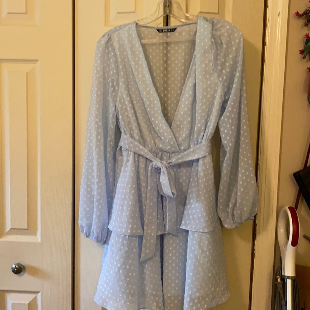 SHEIN Swiss dot ruffle dress